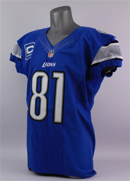 2012 Calvin Johnson Detroit Lions Home Jersey (MEARS A5)