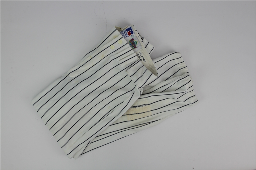 1992 Randy Velarde New York Yankees Game Worn Home Uniform Pants (MEARS LOA/Steiner)