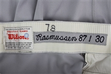 1987 Dennis Rasmussen New York Yankees Game Worn Road Uniform Pants (MEARS LOA/Steiner)