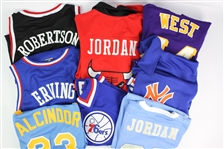 1990s-2000s Throwback Basketball Apparel Collection - Lot of 8 w/ Michael Jordan, Lew Alcindor, Julius Erving & More