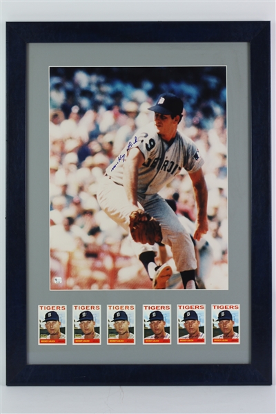 1963-1975 Mickey Lolich Detroit Tigers Signed 16x20 Framed Photo & Topps Legends Trading Cards (JSA)