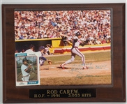 1991 Rod Carew Minnesota Twins Signed 8x10 Photo w/ H.O.F. Plaque (JSA)