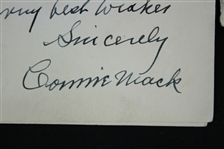 1862-1956 Connie Mack Philadelphia Athletics Signed 5x7 Note (JSA)
