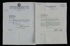 1930-1950 Connie Mack Philadelphia Athletics Signed Letter w/ U.S. Senator Robert A. Taft Signed Letter & more (Lot of 4) (JSA)