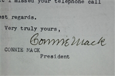 1930-1950 Connie Mack Philadelphia Athletics Signed Letter w/ U.S. Senator Robert A. Taft Signed Letter & more (Lot of 4) (JSA)