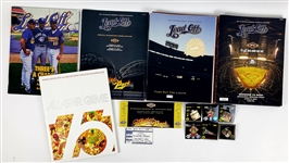 1970s-2000s Milwaukee Brewers Cleveland Indians Memorabilia Collection - Lot of 28 w/ Publications, Pennants, Pins & More