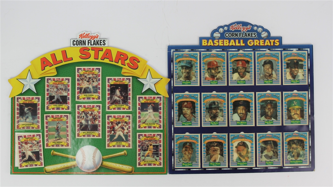 1992 Kelloggs Corn Flakes Baseball Greats & All Stars Motion Hologram Trading Card Displays - Lot of 2