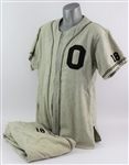 1950s Bond Pickle Company Game Worn Flannel Baseball Uniform (MEARS LOA)