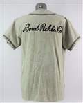 1950's Bond Pickle Company Game Worn Flannel Baseball Uniform (MEARS LOA)