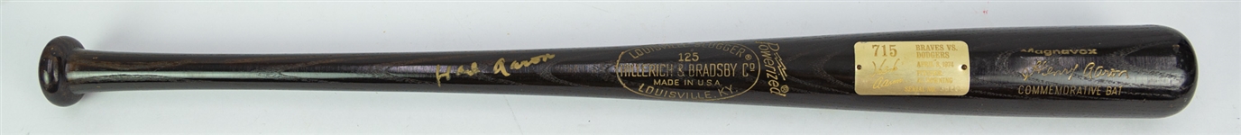 1974 Hank Aaron Atlanta Braves Signed H&B Louisville Slugger Magnavox 715th Career Home Run Commemorative Bat (JSA)