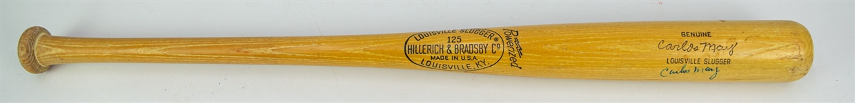 1970's Carlos May Chicago White Sox Signed H&B Louisville Slugger Bat (JSA)