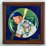 1983 Mickey Mantle New York Yankees Signed 14.5" x 14.5" Framed Collectors Plate (JSA) 2010/11000