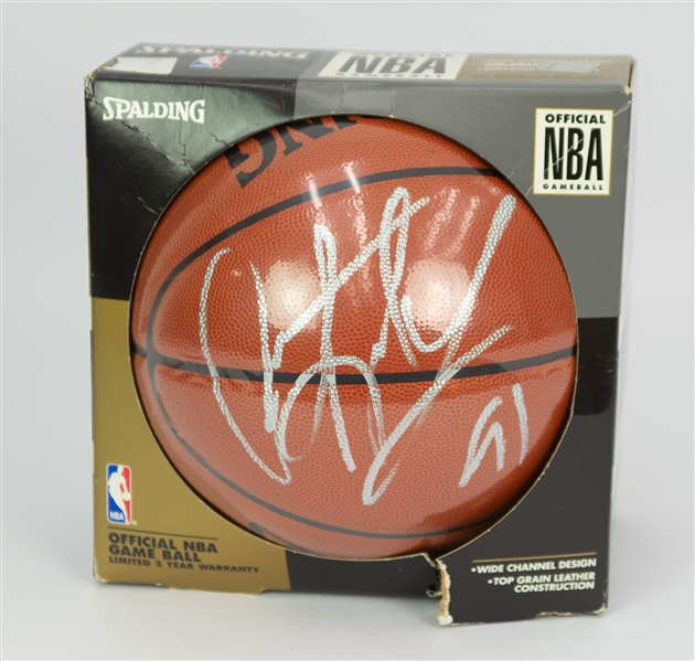 1995-98 Dennis Rodman Chicago Bulls Signed ONBA Stern Basketball (JSA/Steiner)
