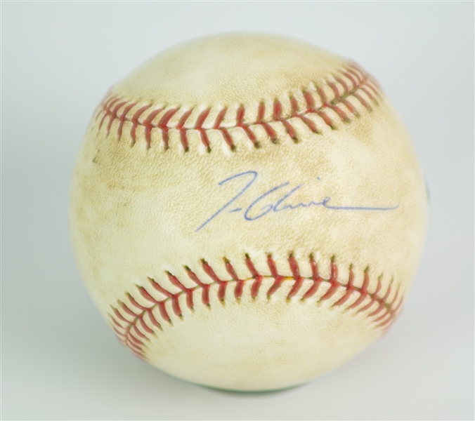 2007 (September 25) Tom Glavine New York Mets Signed OML Selig Game Used Baseball (MEARS LOA/*JSA*/MLB Hologram/Steiner)