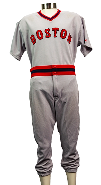 2015 (June 27) Jackie Bradley Boston Red Sox Signed Game Worn 1975 Throwback Road Uniform (MEARS A10/MLB Hologram/MEARS A10)