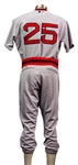 2015 (June 27) Jackie Bradley Boston Red Sox Signed Game Worn 1975 Throwback Road Uniform (MEARS A10/MLB Hologram/MEARS A10)