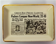 1967 Green Bay Packers Conquer New World 35-10 Green Bay Press Gazette 5.25" x 7.25" Super Bowl I Ceramic Dish