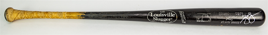 1999-2001 Andruw Jones Atlanta Braves Signed Louisville Slugger Professional Model Game Used Bat (MEARS A10)