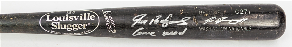 2010 Ivan Rodriguez Washington Nationals Signed Louisville Slugger Professional Model Game Used Bat (MEARS A10/JSA/Player Letter)