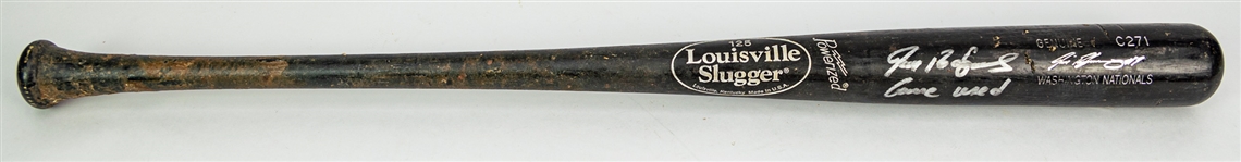 2010 Ivan Rodriguez Washington Nationals Signed Louisville Slugger Professional Model Game Used Bat (MEARS A10/JSA/Player Letter)