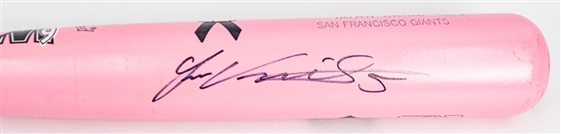 2009 (May 10) Juan Uribe San Francisco Giants Signed Louisville Slugger Professional Model Pink Game Used Mother's Day Bat (MEARS A10/JSA/MLB Hologram)