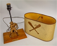 1960s Mickey Mantle New York Yankees Play Ball Hartland Statue Lamp w/ Lampshade