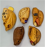 1950s-70s Store Model First Baseman Mitt Collection - Lot of 5 w/ Ferris Fain, Vic Power, Gordon Coleman & Mike Hegan