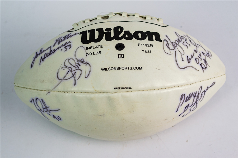 1990s Heisman Trophy Winner Signed Football w/ 5 Signatures Including Johnny Lattner, Howard Cassady, George Rogers, Ty Detmer & More (JSA)