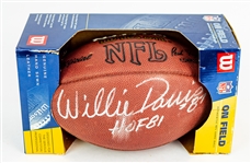 2000s Willie Davis Green Bay Packers Signed ONFL Tagliabue Football (JSA)