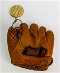 1941 JA Dubow Store Model Fielders Mitt w/ Multi Signed Baltimore Sports Writers & Broadcasters Appreciation Dinner Booklet (JSA) 