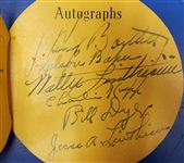 1941 JA Dubow Store Model Fielder's Mitt w/ Multi Signed Baltimore Sports Writers & Broadcasters Appreciation Dinner Booklet (JSA) 