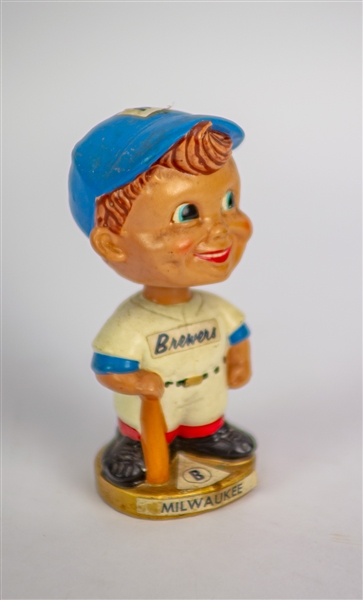 1970 Milwaukee Brewers Inaugural Season 6.5" Gold Base Vintage Nodder