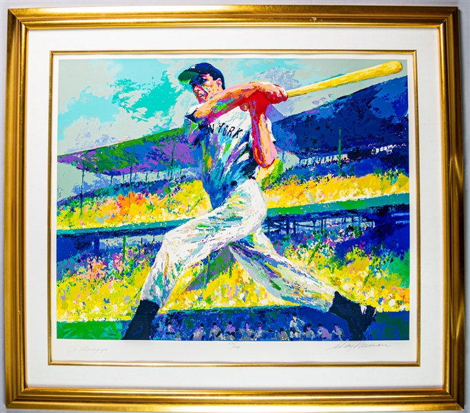 1998 Joe DiMaggio LeRoy Neiman Signed 44" x 51" Framed Lithograph (JSA) 275/458
