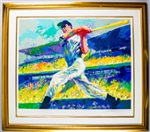 1998 Joe DiMaggio LeRoy Neiman Signed 44" x 51" Framed Lithograph (JSA) 275/458