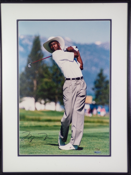 1990s Michael Jordan Chicago Bulls Signed 19" x 25" Framed Photo (Upper Deck Authentication/JSA) 41/230