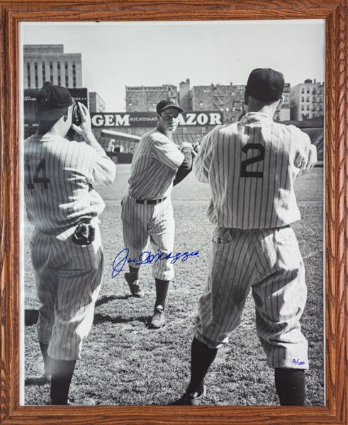 1994 Joe DiMaggio New York Yankees Signed 18" x 23" Framed Photo (JSA) 8/100