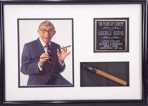 1996 George Burns Actor/Comedian 15" x 21" Display w/ Cigar & Signed Photo (JSA)