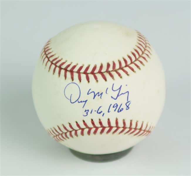2000s Denny McLain Detroit Tigers Signed OML Selig Baseball (JSA)