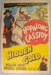 1940 Hopalong Cassidy in Hidden Gold 27" x 41" Mounted One Sheet Movie Poster