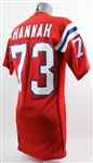 1985 John Hannah New England Patriots Game Worn Home Jersey (MEARS A9) Final Season