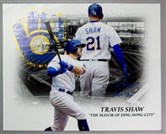 2017-19 Travis Shaw Milwaukee Brewers Signed 16 x 20 Photos - Lot of 3 (JSA)