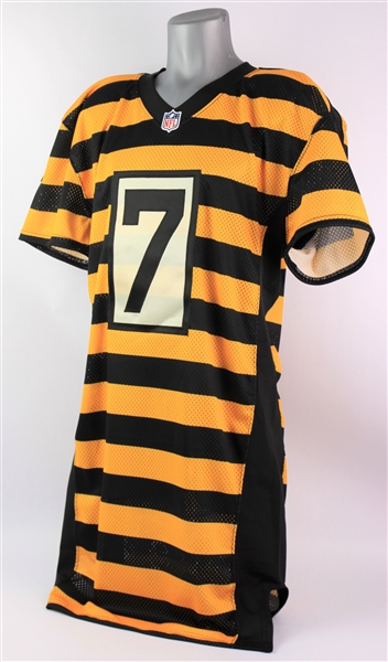 2016 (October 9) Ben Roethlisberger Pittsburgh Steelers Team Issued Breast Cancer Awareness Game Throwback Jersey (MEARS A5)