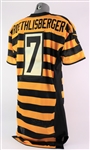 2016 (October 9) Ben Roethlisberger Pittsburgh Steelers Team Issued Breast Cancer Awareness Game Throwback Jersey (MEARS A5)
