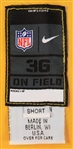 2012 Aaron Rodgers Green Bay Packers Road Uniform (MEARS A5)
