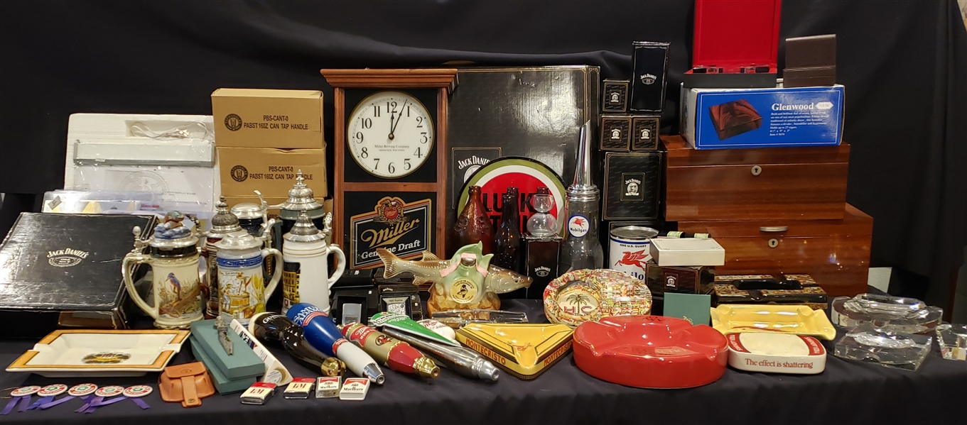 1980s-2000s Jack Daniels, Miller, Tobacco Memorabilia (Lot of 70+)
