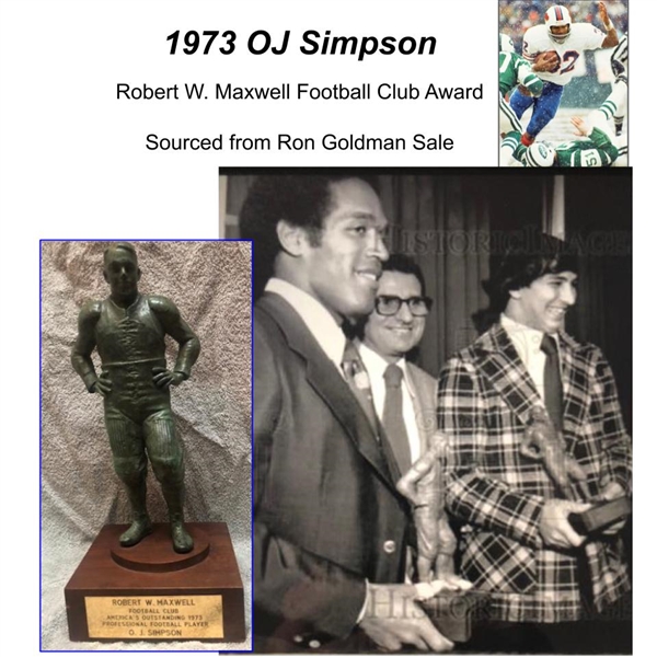1973 OJ Simpson Buffalo Bills Robert W. Maxwell Award Trophy (MEARS LOA)