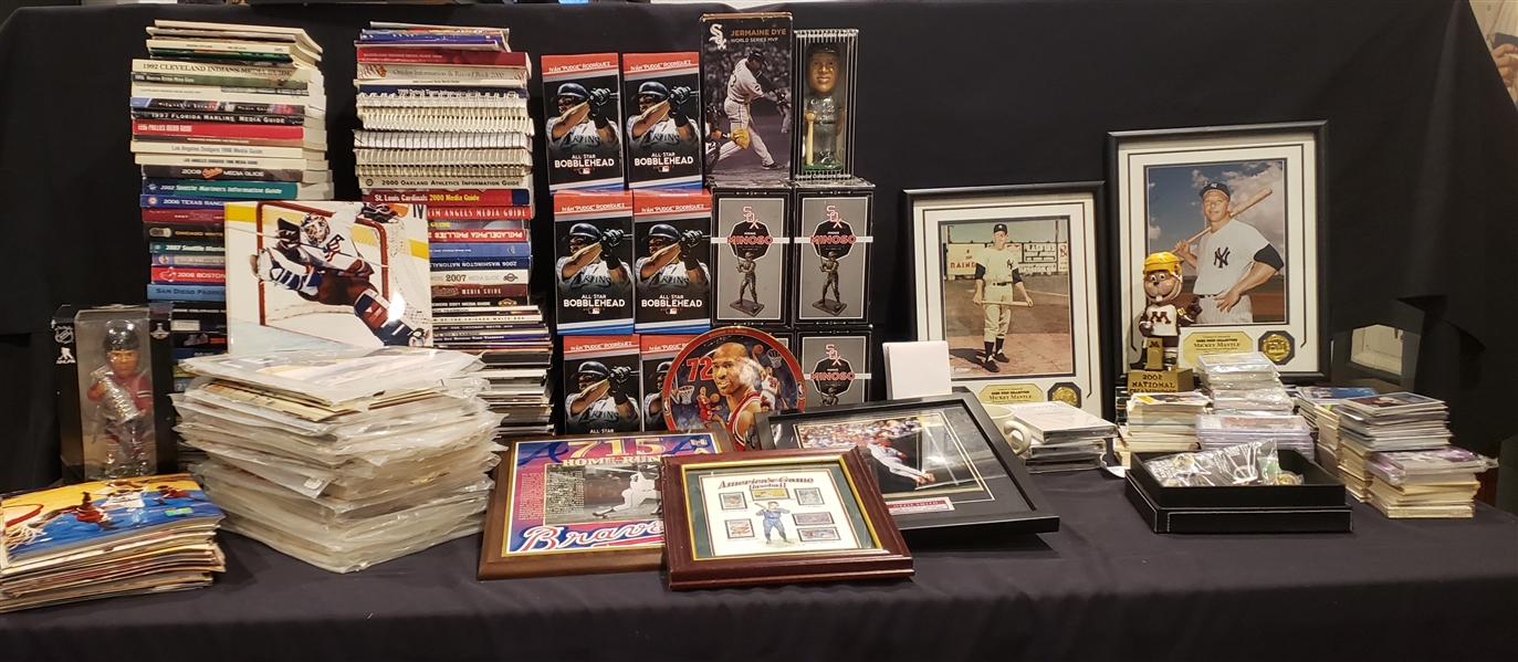 1950s-2000s Baseball, Basketball, Hockey Programs, Media Guides, Photos & more (Lot of 500+)