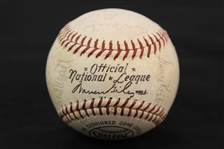1965 Milwaukee Braves Team Signed ONL Giles Baseball w/ 29 Signatures Including Hank Aaron, Eddie Mathews, Joe Torre, Phil Niekro, & More (JSA) 