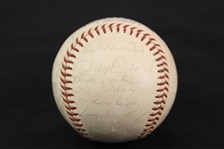 1965 Milwaukee Braves Team Signed ONL Giles Baseball w/ 29 Signatures Including Hank Aaron, Eddie Mathews, Joe Torre, Phil Niekro, & More (JSA) 