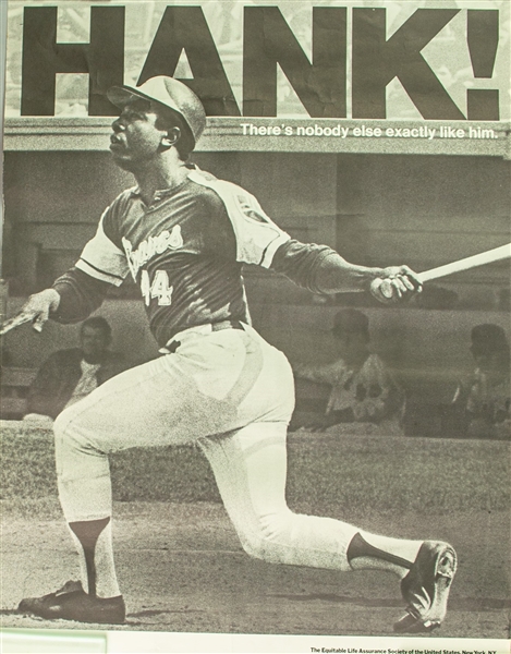 1970s Hank Aaron Milwaukee Braves Equitable Life Insurance Poster